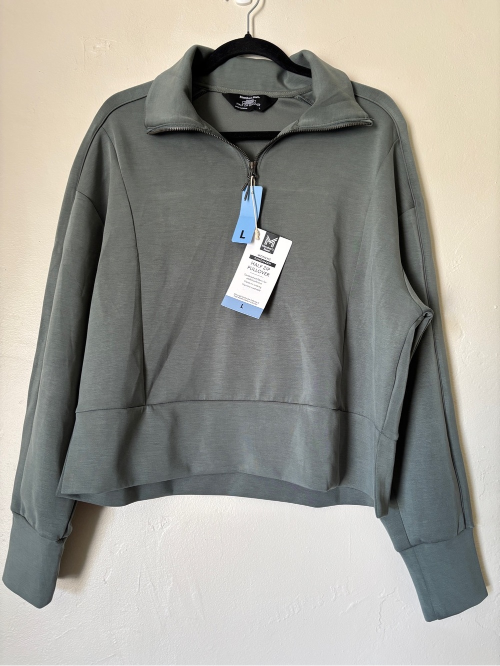 Member’s Mark Women’s Sandwash Half Zip Pullover Size L